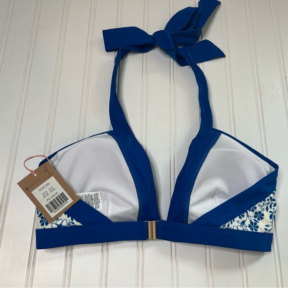 Boden Womens Ithaca Halter Bikini Top Swim Lake Blue Gardenia US 8 NEW. 377 - Picture 4 of 5